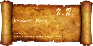 Kovácsi René névjegykártya